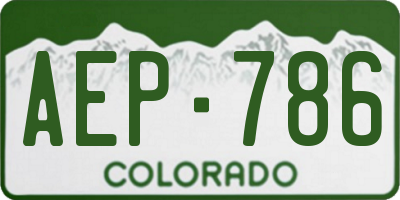 CO license plate AEP786