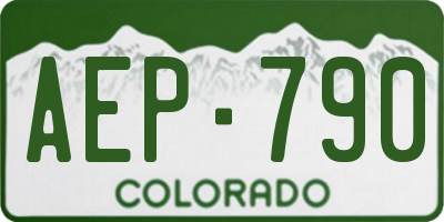 CO license plate AEP790