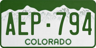 CO license plate AEP794
