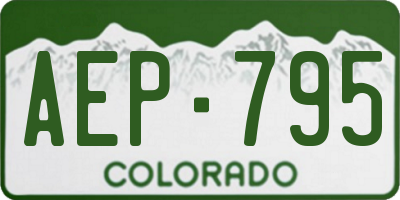 CO license plate AEP795