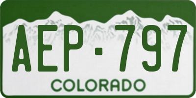 CO license plate AEP797