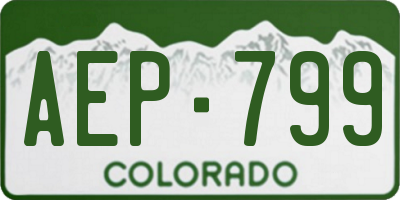 CO license plate AEP799