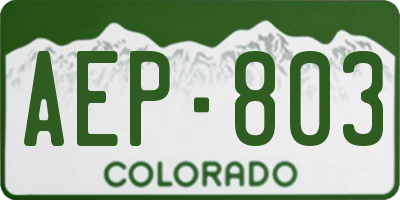 CO license plate AEP803