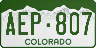CO license plate AEP807