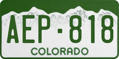 CO license plate AEP818