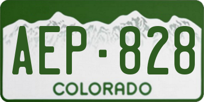 CO license plate AEP828