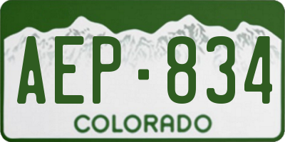 CO license plate AEP834
