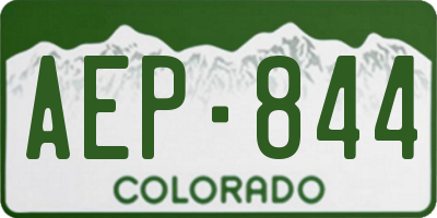 CO license plate AEP844