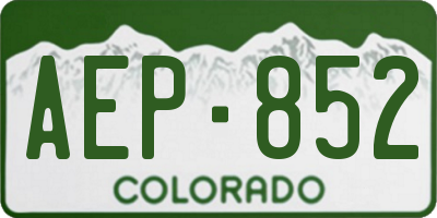 CO license plate AEP852