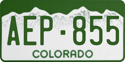 CO license plate AEP855
