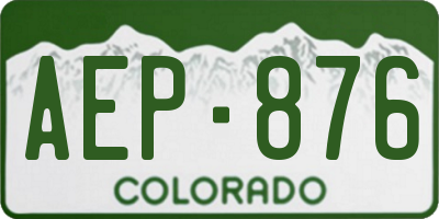 CO license plate AEP876