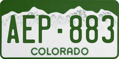 CO license plate AEP883