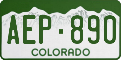 CO license plate AEP890