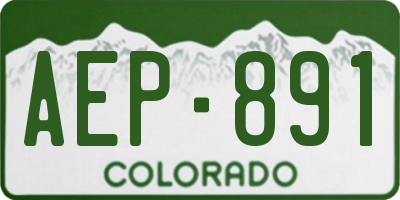 CO license plate AEP891