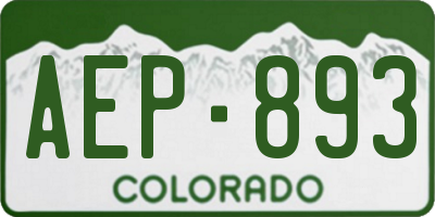 CO license plate AEP893