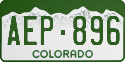 CO license plate AEP896