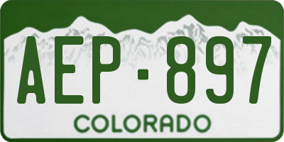 CO license plate AEP897