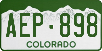 CO license plate AEP898