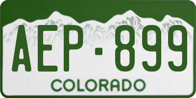 CO license plate AEP899