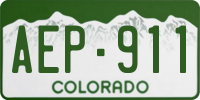 CO license plate AEP911