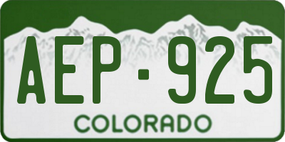 CO license plate AEP925