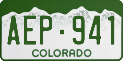 CO license plate AEP941