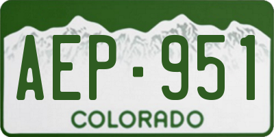 CO license plate AEP951