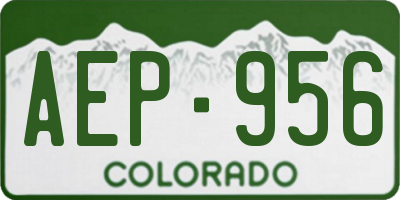 CO license plate AEP956