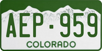 CO license plate AEP959