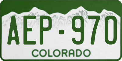 CO license plate AEP970