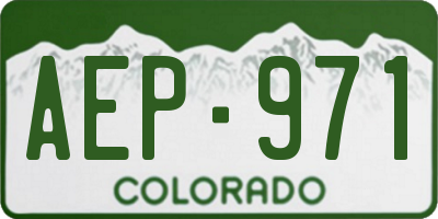 CO license plate AEP971