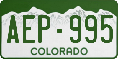 CO license plate AEP995