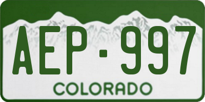 CO license plate AEP997