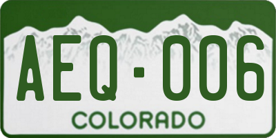 CO license plate AEQ006