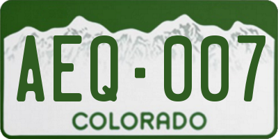 CO license plate AEQ007