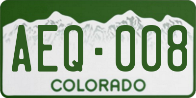 CO license plate AEQ008