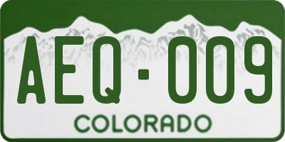 CO license plate AEQ009