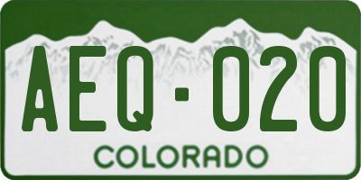 CO license plate AEQ020