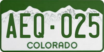 CO license plate AEQ025