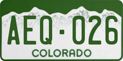 CO license plate AEQ026