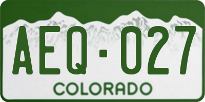 CO license plate AEQ027