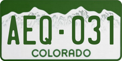 CO license plate AEQ031