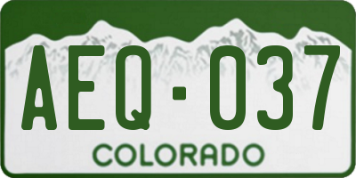CO license plate AEQ037