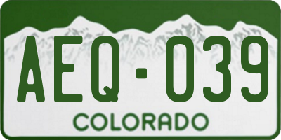 CO license plate AEQ039
