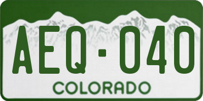CO license plate AEQ040