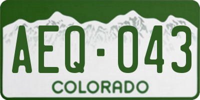 CO license plate AEQ043