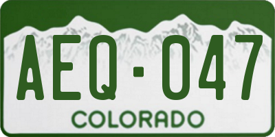 CO license plate AEQ047