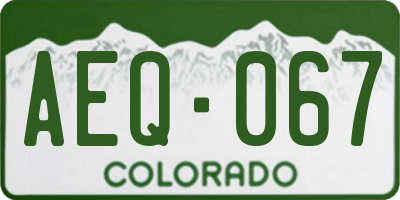 CO license plate AEQ067