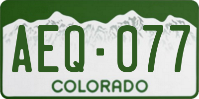 CO license plate AEQ077