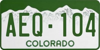 CO license plate AEQ104